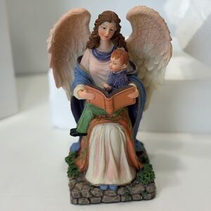Princess House Angel Figurine with Orange and Gold Accents